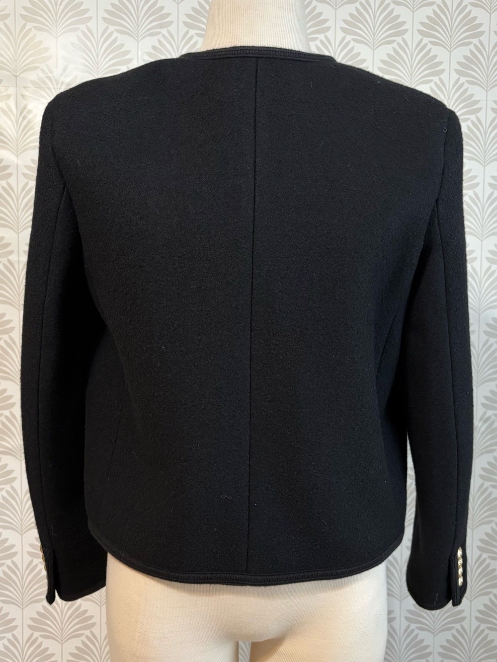 Dunst Black Bouclé Gold Button Wool Blazer Jacket - Picture 8 of 8